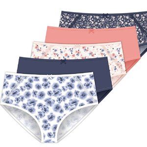 Delta Burke Women's Stretch Microfiber Brief Panties 5-Pack - SIZE 7